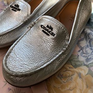 Coach Mary Lock Up Loafers Silver 6.5